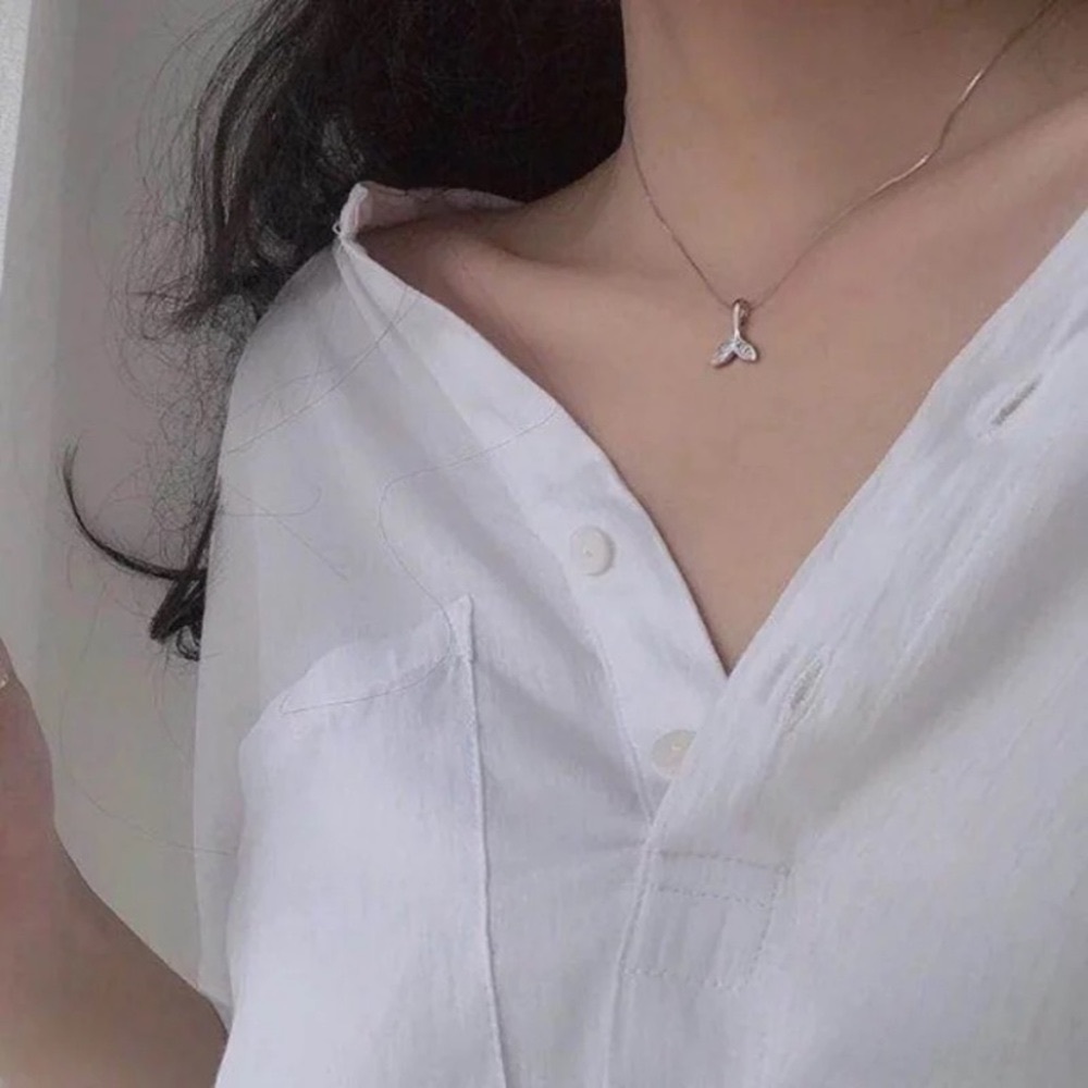 Silver Fishtail Necklace - Picture 2 of 4